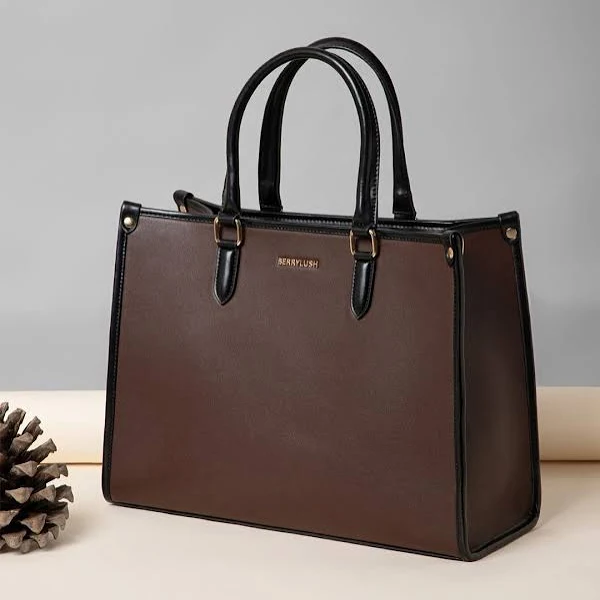 Berrylush Women's Solid Detachable Sling Strap Casual Tote Bag